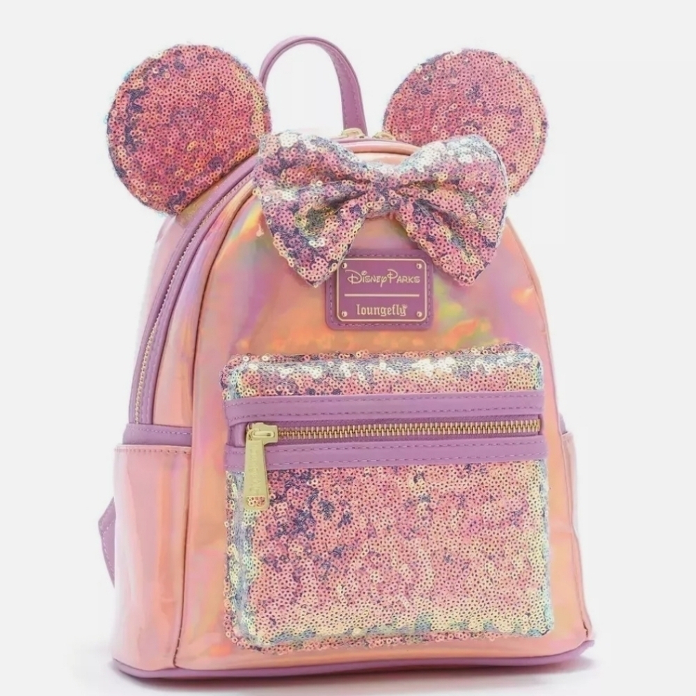 Loungefly Pink EARidescent Iridescent Disney Parks 50th Anniversary Backpack